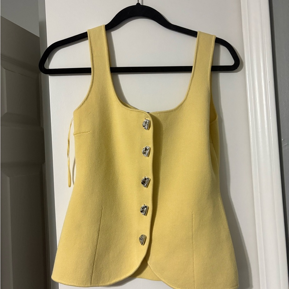 Zara Yellow Button-Front Women's Top
